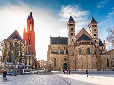 Basilica of Saint Servatius and Saint John's Church in the center of Maastricht on the Vrijthof